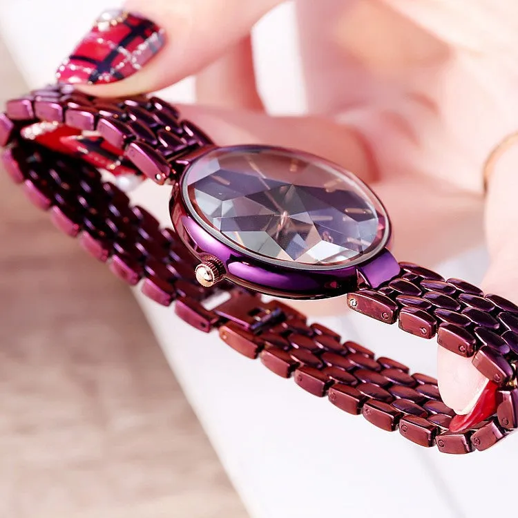 Crystal Rhombus-shaped Mirror Women's Watch