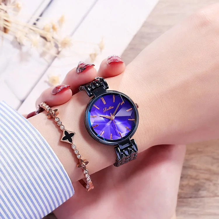 Crystal Rhombus-shaped Mirror Women's Watch