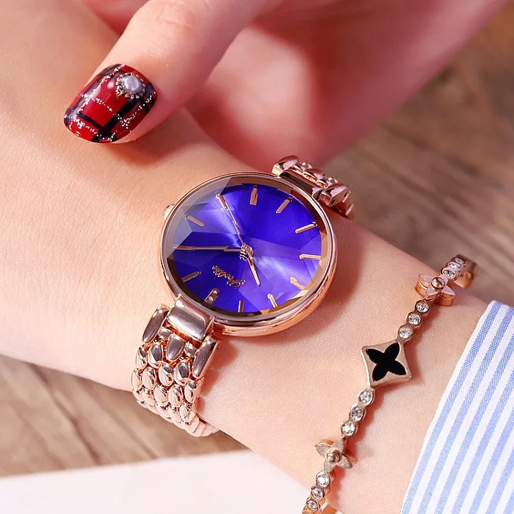 Crystal Rhombus-shaped Mirror Women's Watch