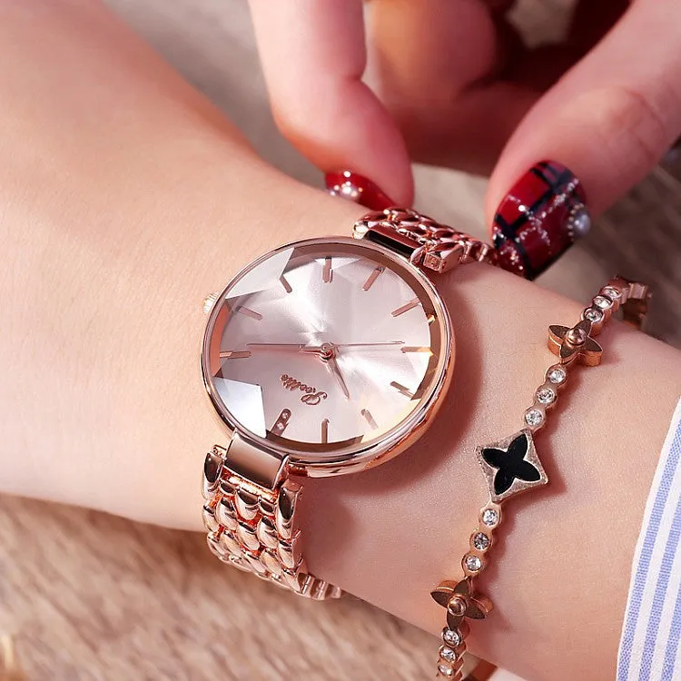 Crystal Rhombus-shaped Mirror Women's Watch