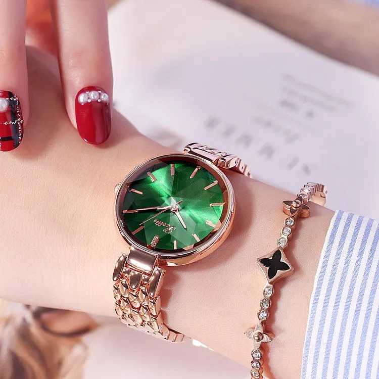 Crystal Rhombus-shaped Mirror Women's Watch