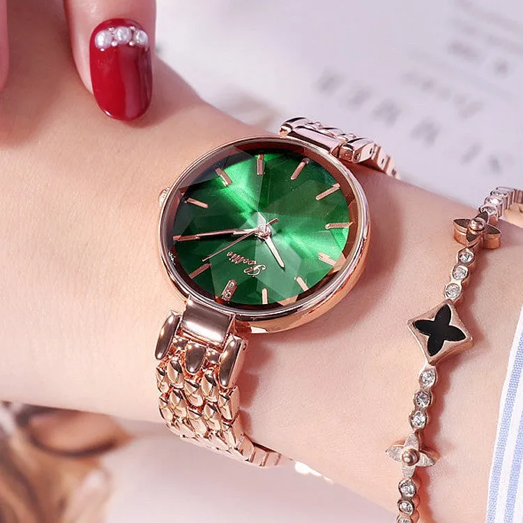 Crystal Rhombus-shaped Mirror Women's Watch