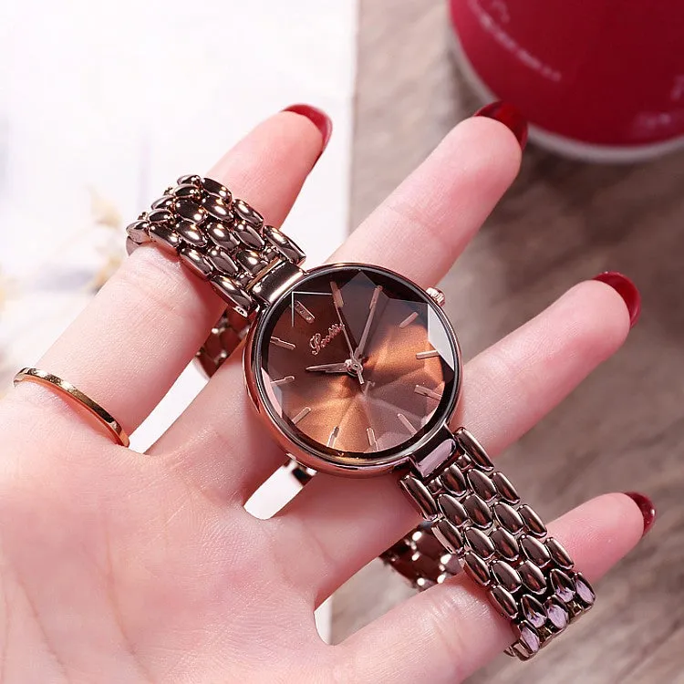 Crystal Rhombus-shaped Mirror Women's Watch