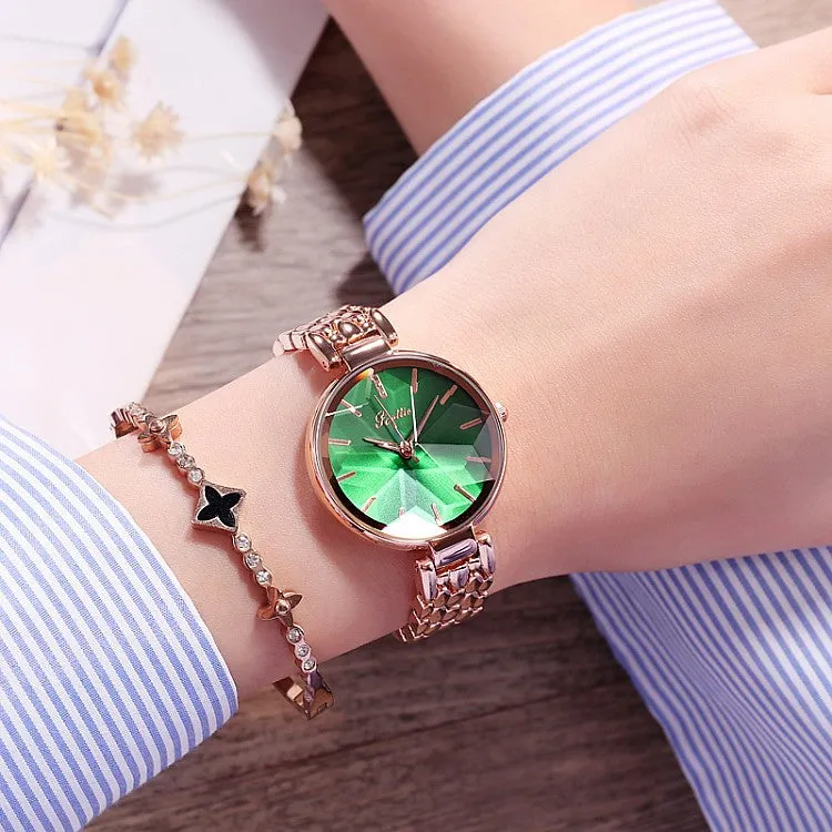 Crystal Rhombus-shaped Mirror Women's Watch