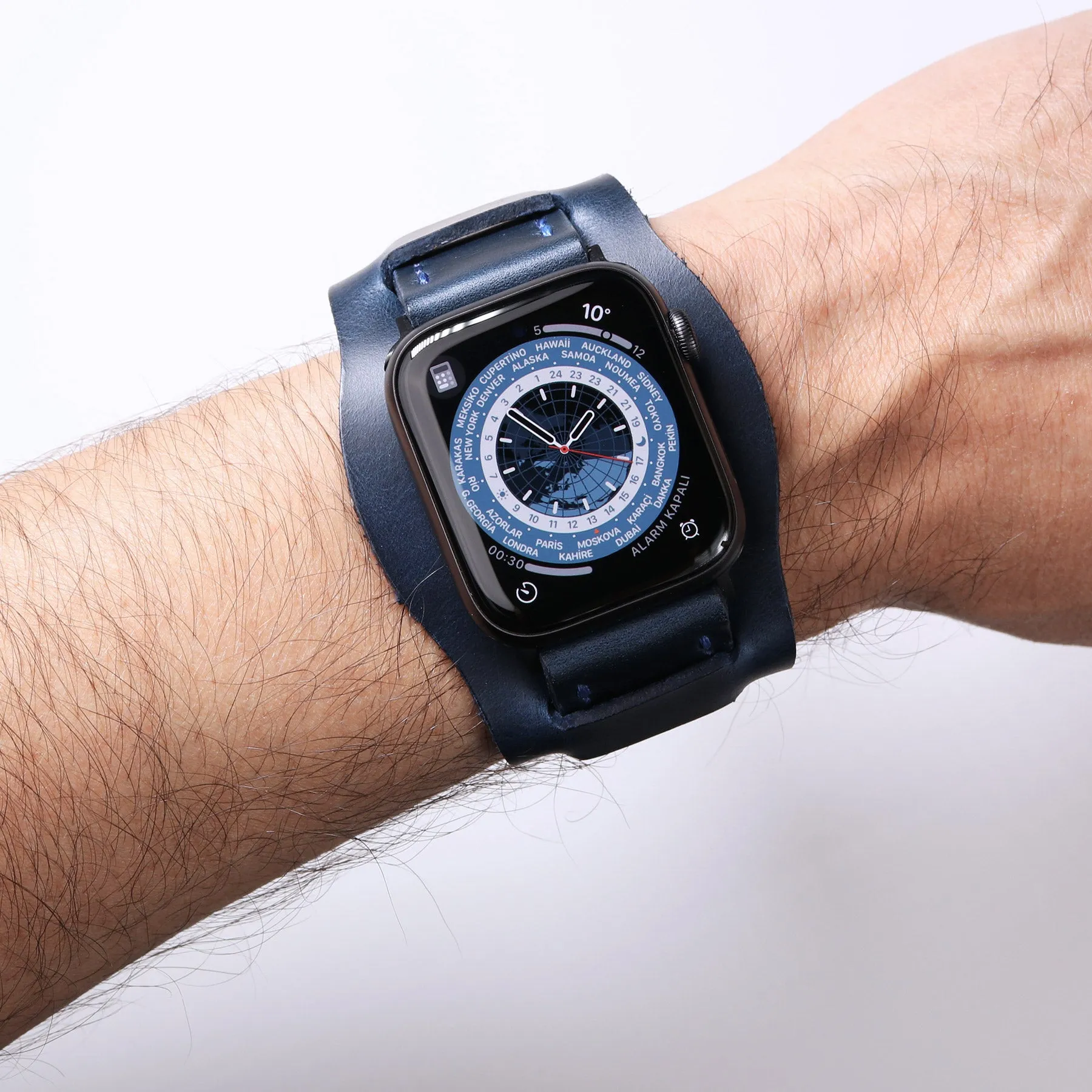 Custom Made Apple Watch Bund Strap - Indigo Blue