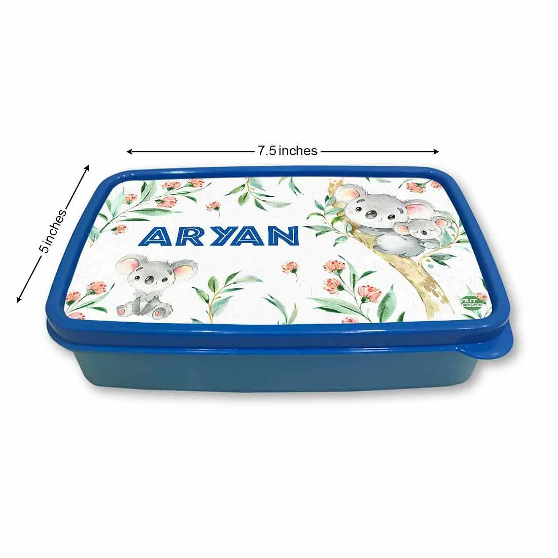 Customizable Tiffin Box for Kids School Plastic Lunch Box for Boys - Cute Koala