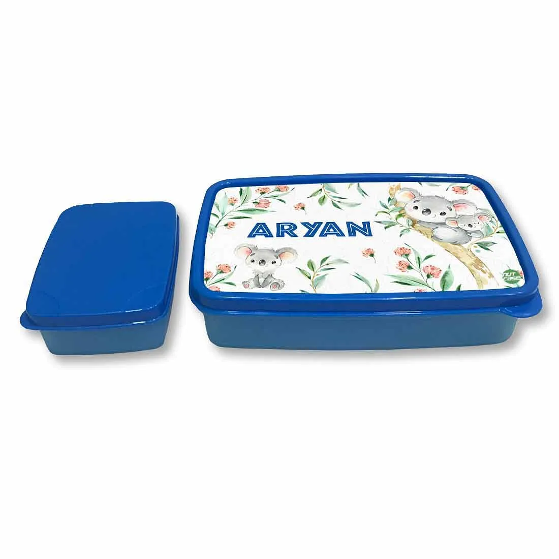 Customizable Tiffin Box for Kids School Plastic Lunch Box for Boys - Cute Koala