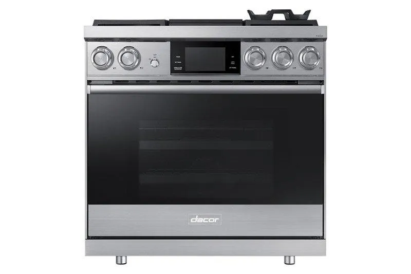 Dacor DOP36M94DPM 36" Pro Dual-Fuel Steam Range, Graphite Stainless Steel, Liquid Propane