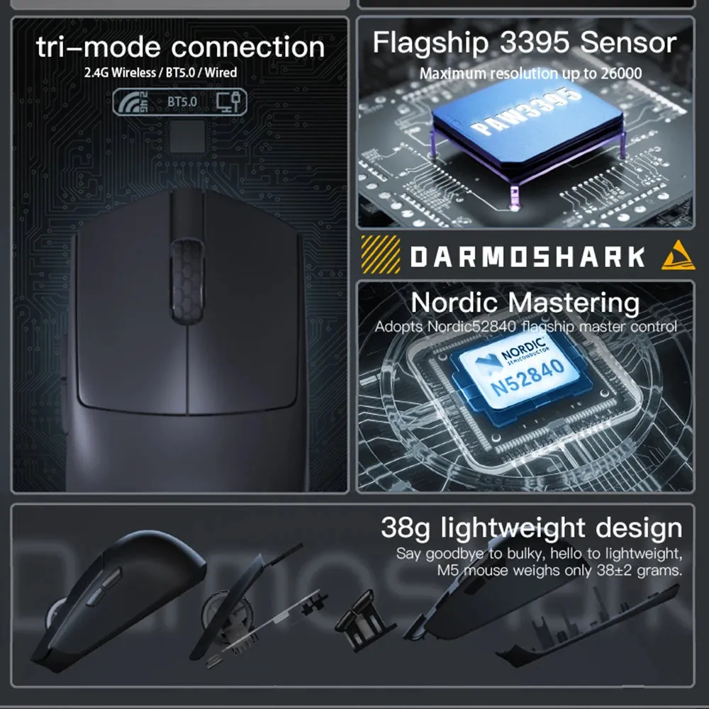 Darmoshark M5 8K Wireless Gaming Mouse