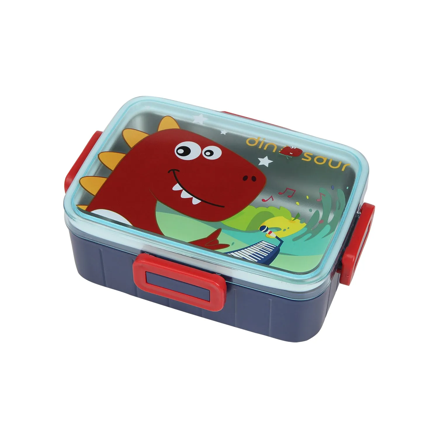 DINOSAUR PRINT LUNCH BOX - RED