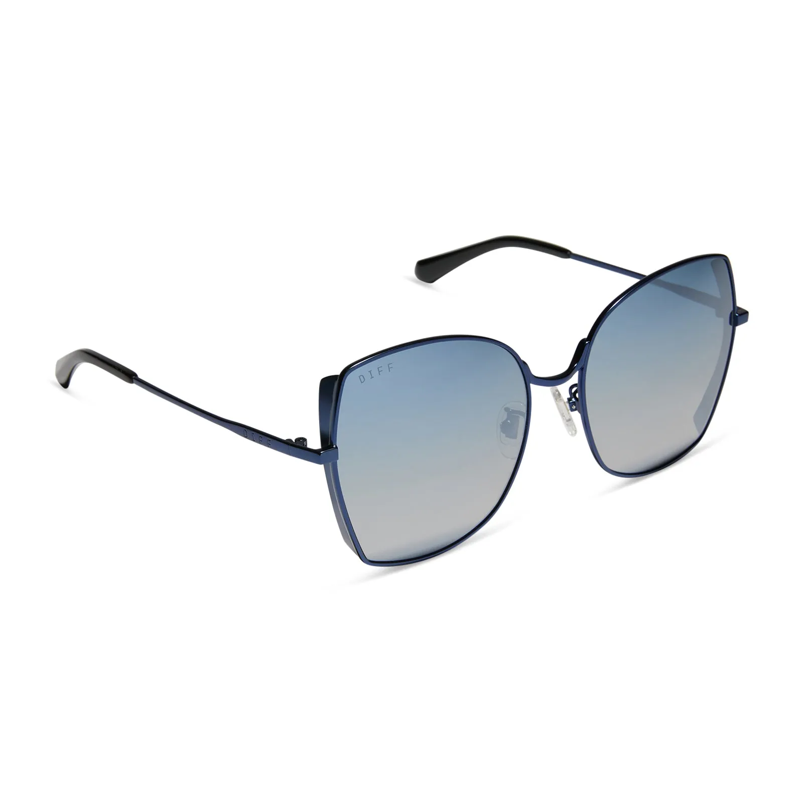 DONNA - DEEP NAVY METAL   AEGEAN BLUE FLASH SUNGLASSES