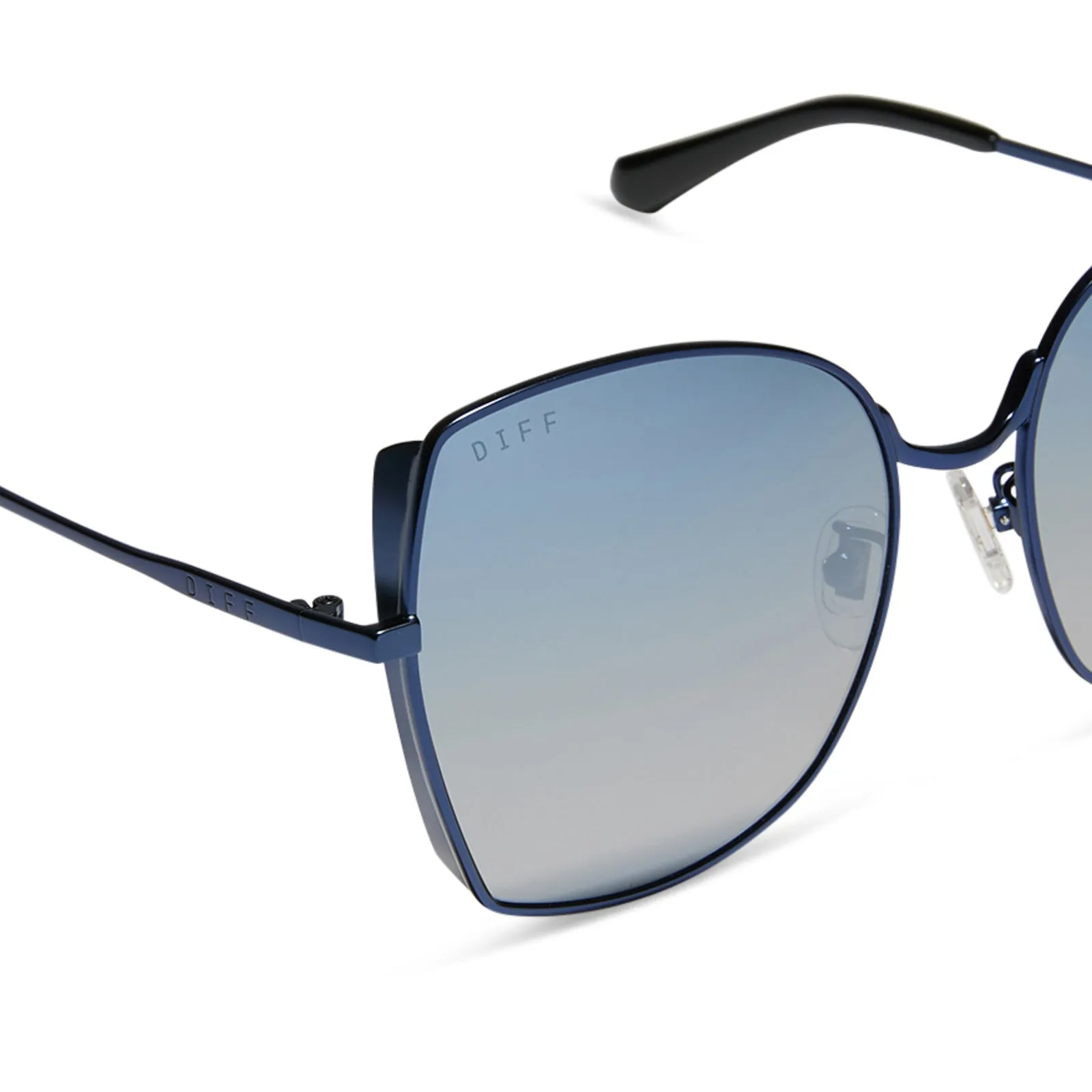 DONNA - DEEP NAVY METAL   AEGEAN BLUE FLASH SUNGLASSES