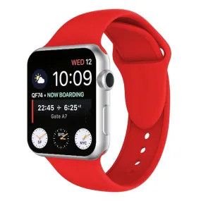 Double Rivets Silicone Watch Band for Apple Watch Series 3 & 2 & 1 38mm(Red)