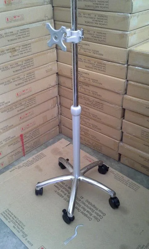 DVC04-BYO Portable Computer Pole Stand - (Pole with caster base alone) - Build Your Own Computer Desk or Medical Pole