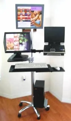 DVC04-BYO Portable Computer Pole Stand - (Pole with caster base alone) - Build Your Own Computer Desk or Medical Pole