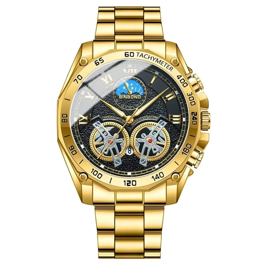 Elegant Crystal Glass Waterproof Quartz Watch