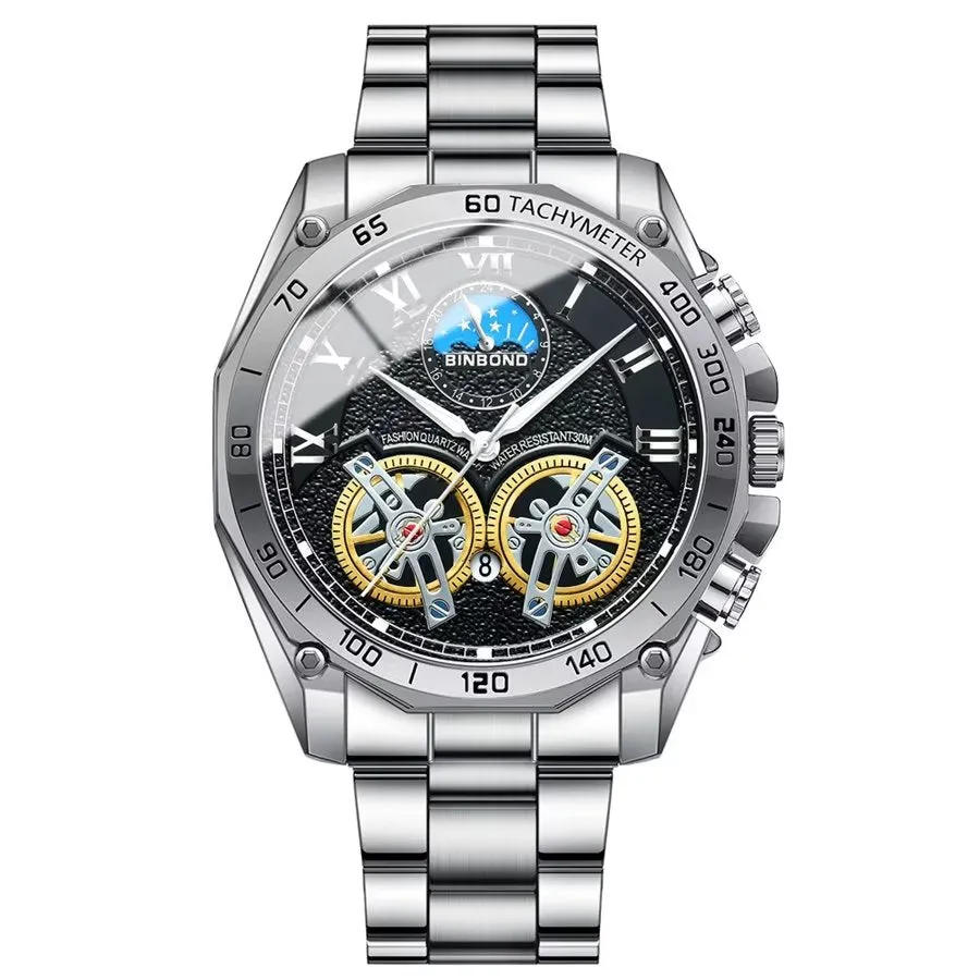 Elegant Crystal Glass Waterproof Quartz Watch