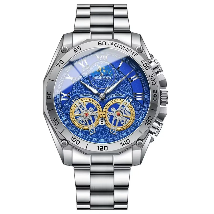 Elegant Crystal Glass Waterproof Quartz Watch