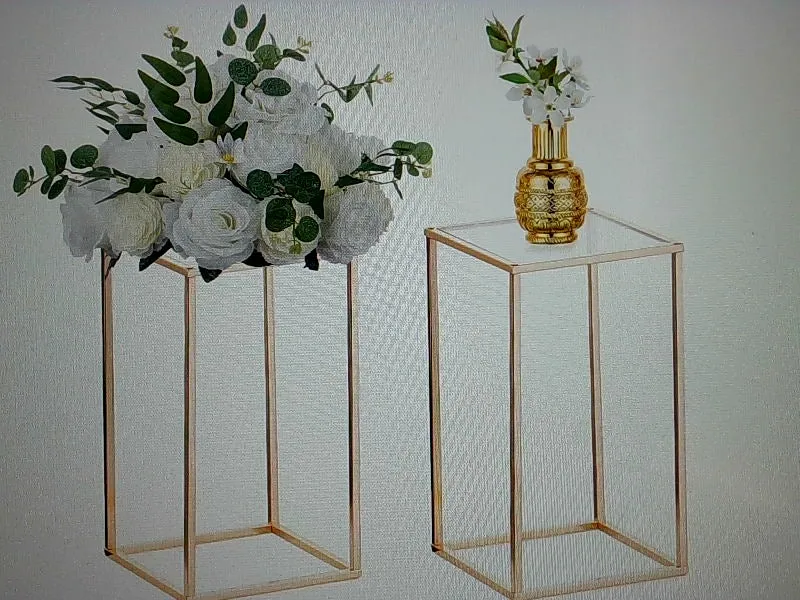 Elegant Gold Metal Vase Set 2 Pieces for Home Decor