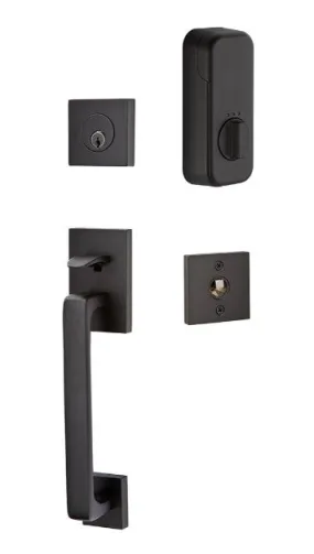 Emtek Single Cylinder Baden Handleset EMPowered Motorized Smart Lock Upgrade With Laurent Knob