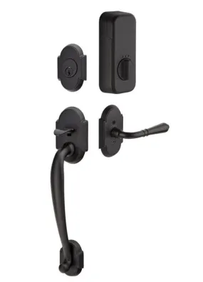 Emtek Single Cylinder Nashville Handleset EMPowered Motorized Smart Lock Upgrade With Laurent Knob