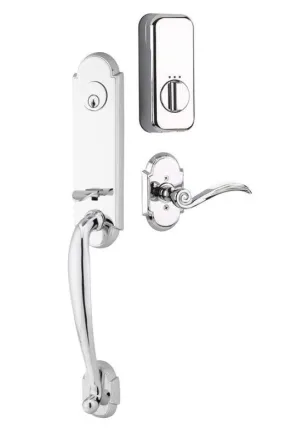 Emtek Single Cylinder Richmond Handleset EMPowered Motorized Smart Lock Upgrade With Merrimack Lever