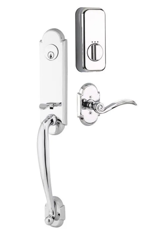 Emtek Single Cylinder Richmond Handleset EMPowered Motorized Smart Lock Upgrade With Select R-Bar Tribeca Lever