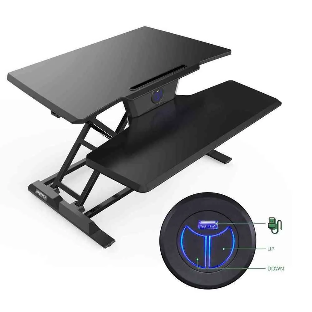 Eureka Ergonomic 31" Electric Height Adjustable Standing Desk Converter, Sit Stand Desk With Keyboard Tray,  ERK-ECCV-31B