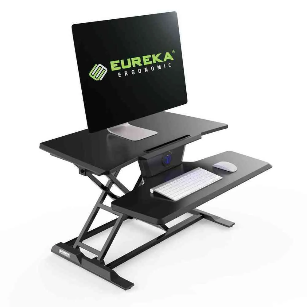 Eureka Ergonomic 31" Electric Height Adjustable Standing Desk Converter, Sit Stand Desk With Keyboard Tray,  ERK-ECCV-31B