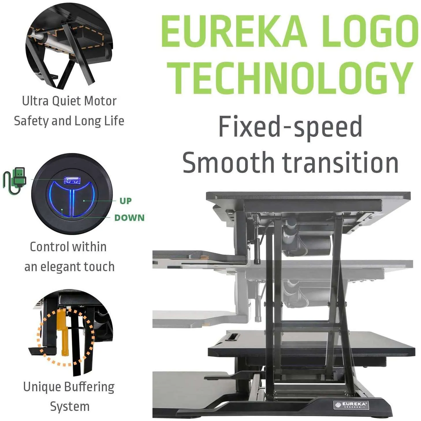 Eureka Ergonomic 31" Electric Height Adjustable Standing Desk Converter, Sit Stand Desk With Keyboard Tray,  ERK-ECCV-31B