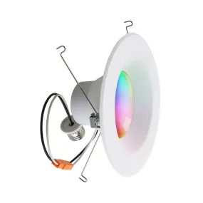 EURI LIGHTING 13W 120V 6" Round Recessed 5CCT & RGB LED Smart Wi-Fi Retrofit w/White Trim