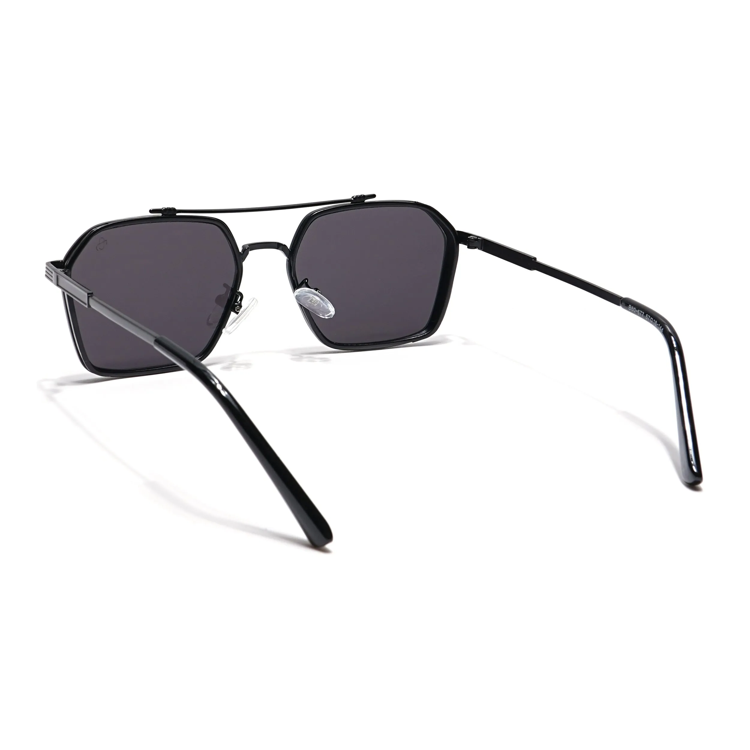 Eyejack Black Square Sunglasses for Men & Women (B80677CL846)