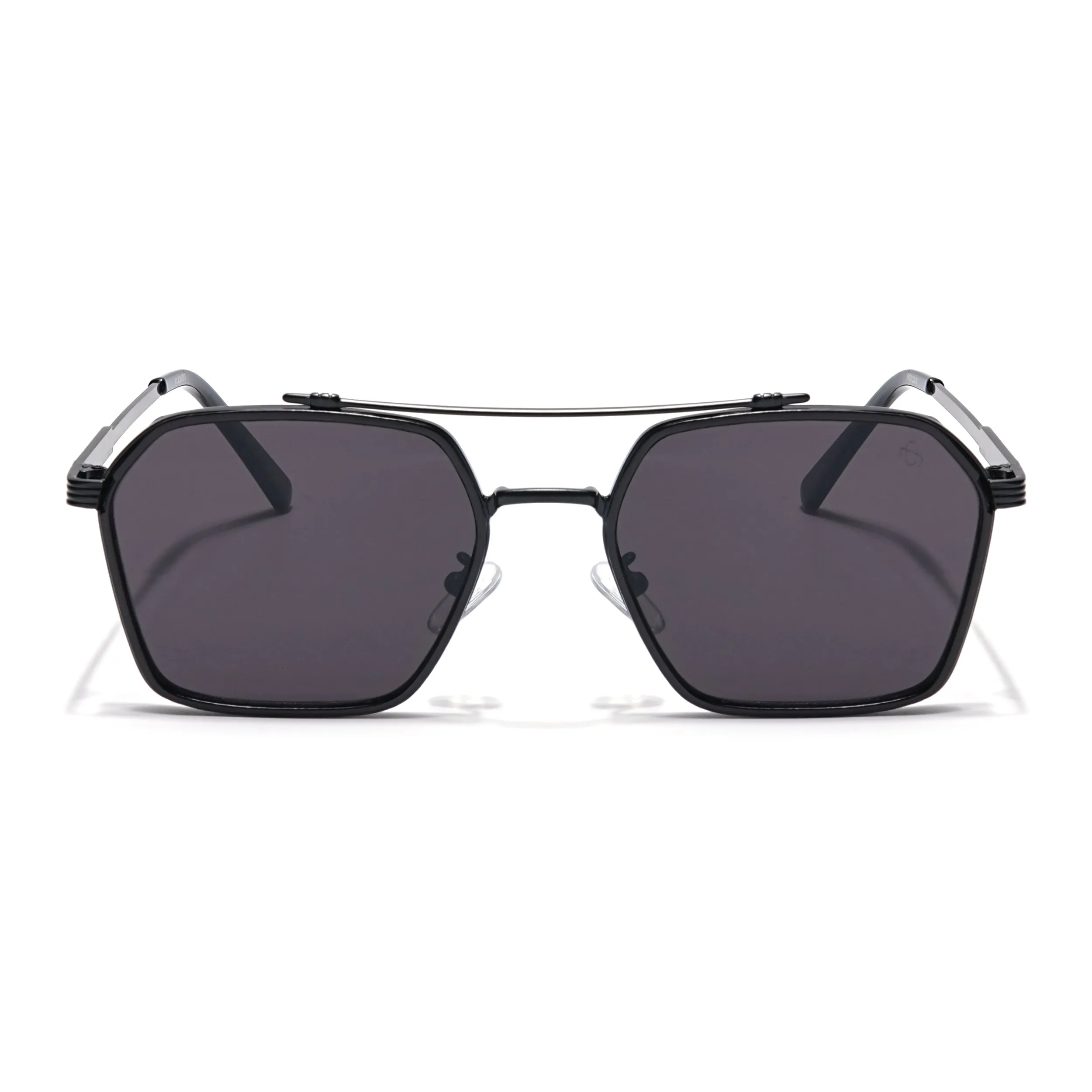 Eyejack Black Square Sunglasses for Men & Women (B80677CL846)