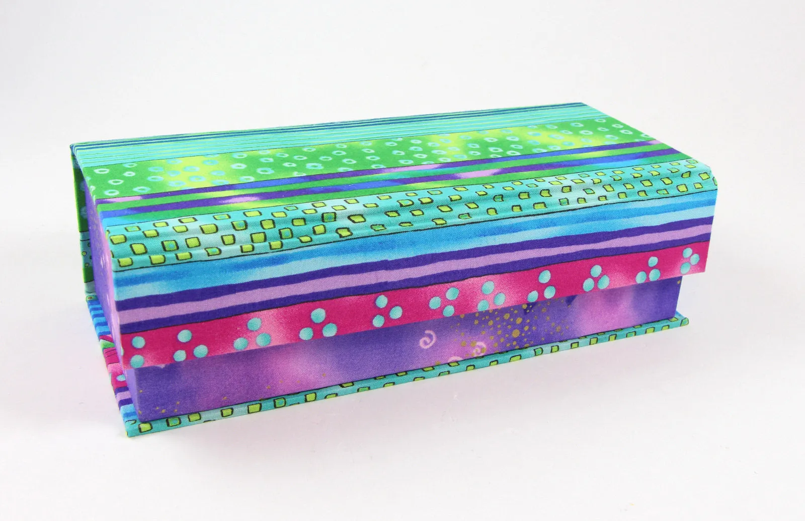 Fabric covered pencil fabric box, cartonnage kit 147, online instructions included