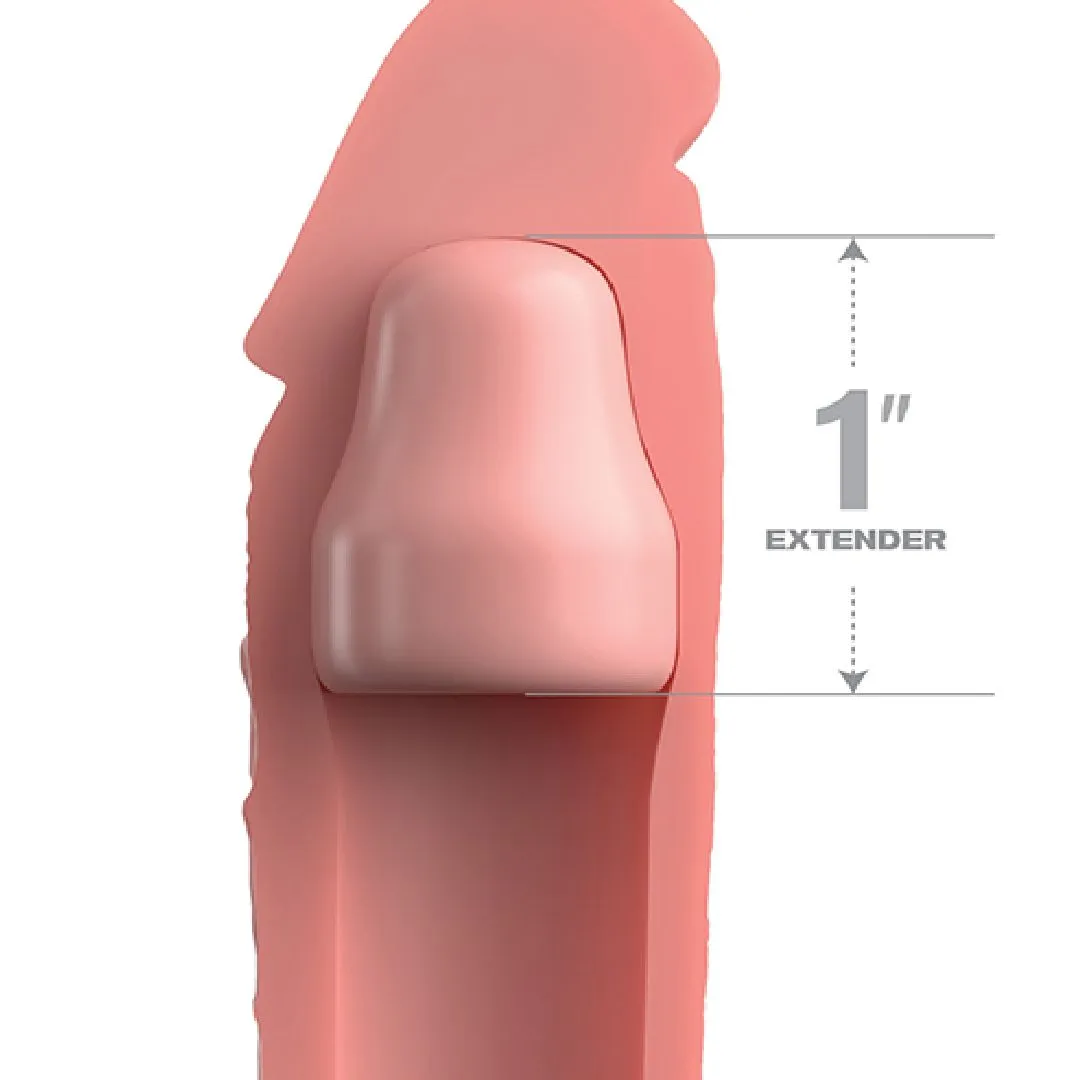 Fantasy 7 Inch Silicone Penis Extension with 1 inch Plug - Vanilla