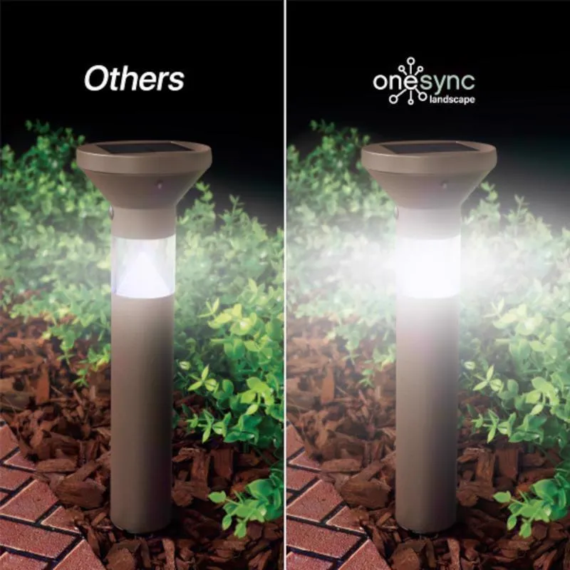 Feit OneSync Oil Rubbed Bronze Bronze Solar Powered 40 W LED Bollard Light 1 pk