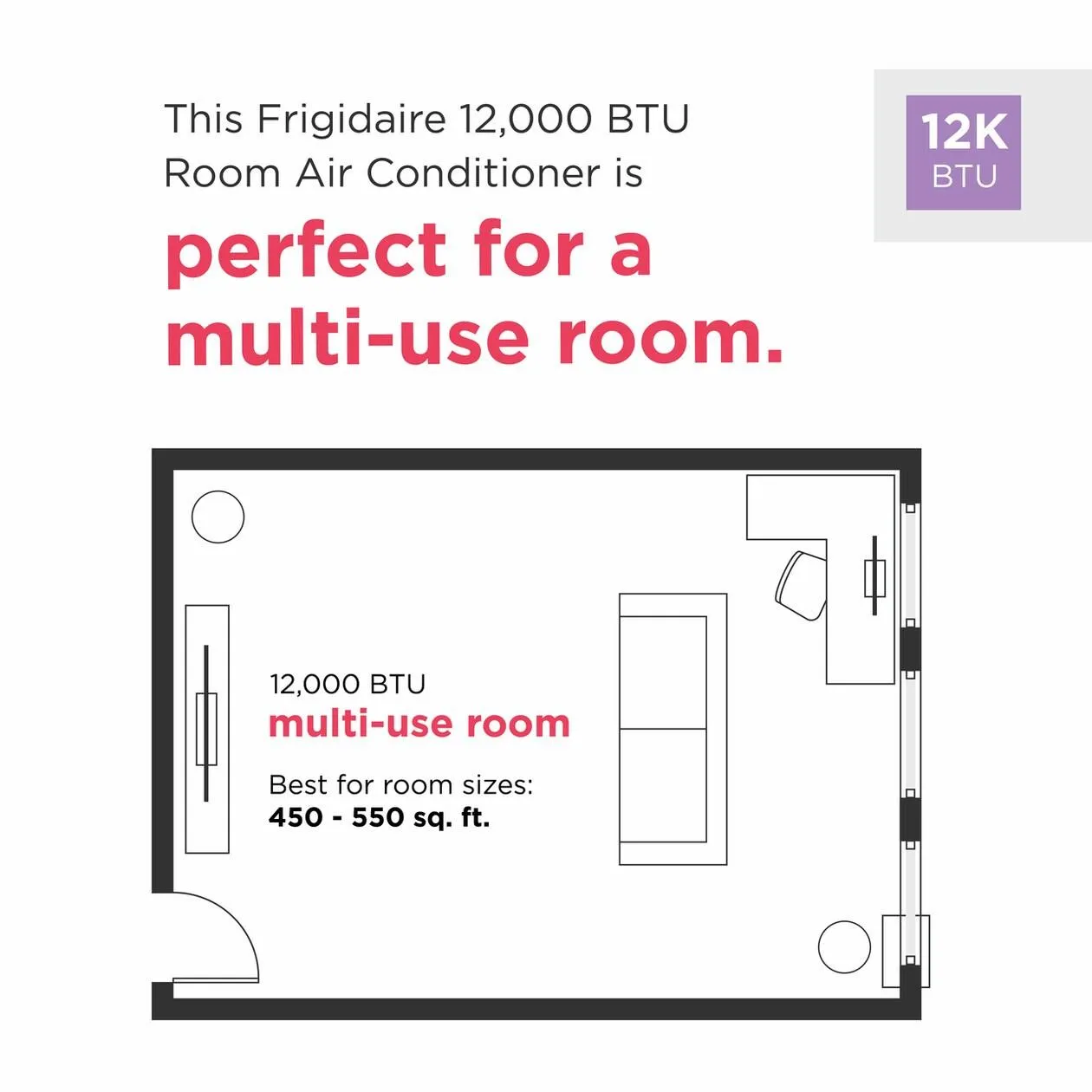 FHWW124TE1 Frigidaire 12,000 BTU Window Room Air Conditioner with Wi-Fi