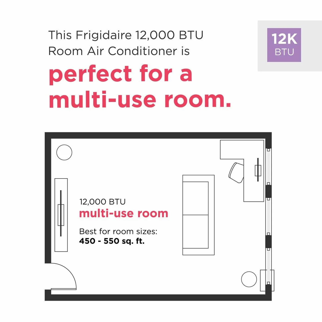 FHWW124WD1 Frigidaire 12,000 BTU Window Room Air Conditioner with Wi-Fi