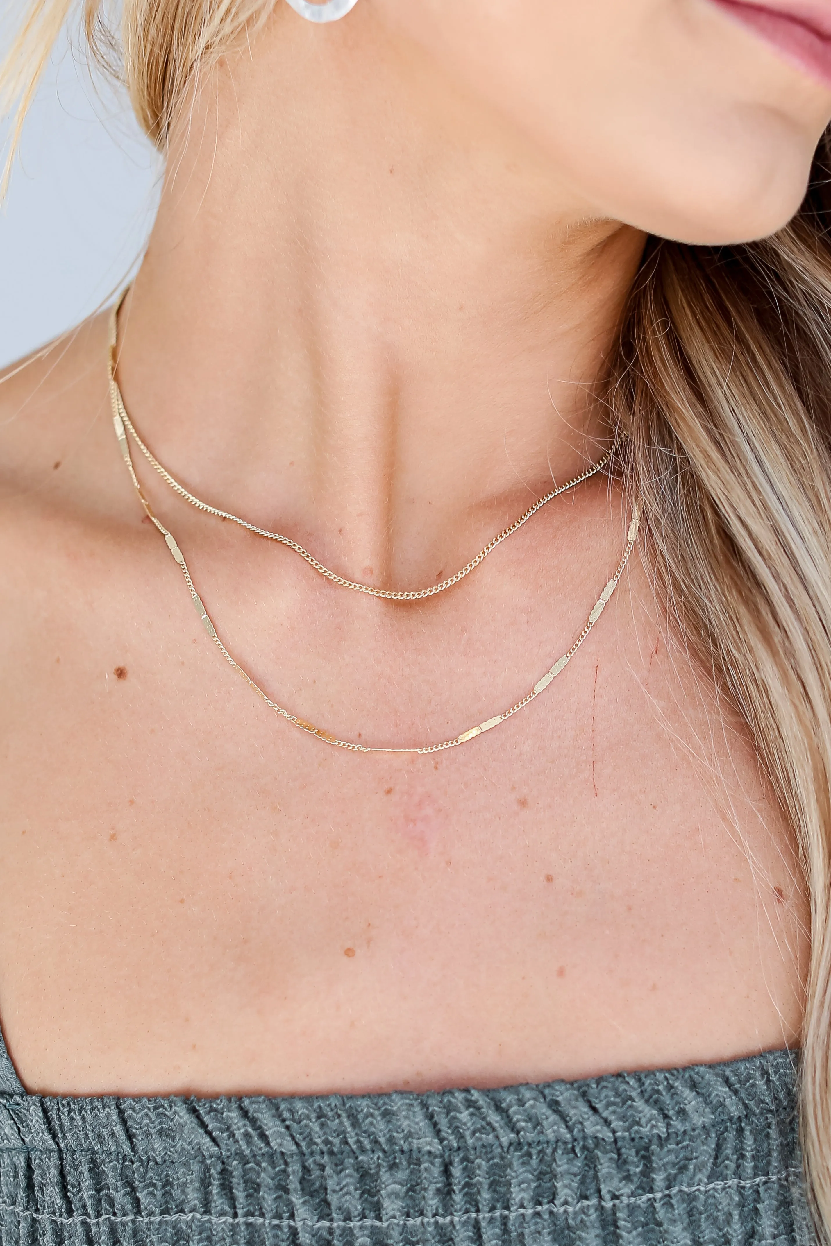 FINAL SALE - Nina Gold Layered Chain Necklace