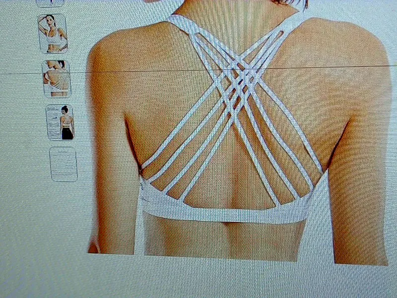 Floerns Criss Cross Back White Bra Medium