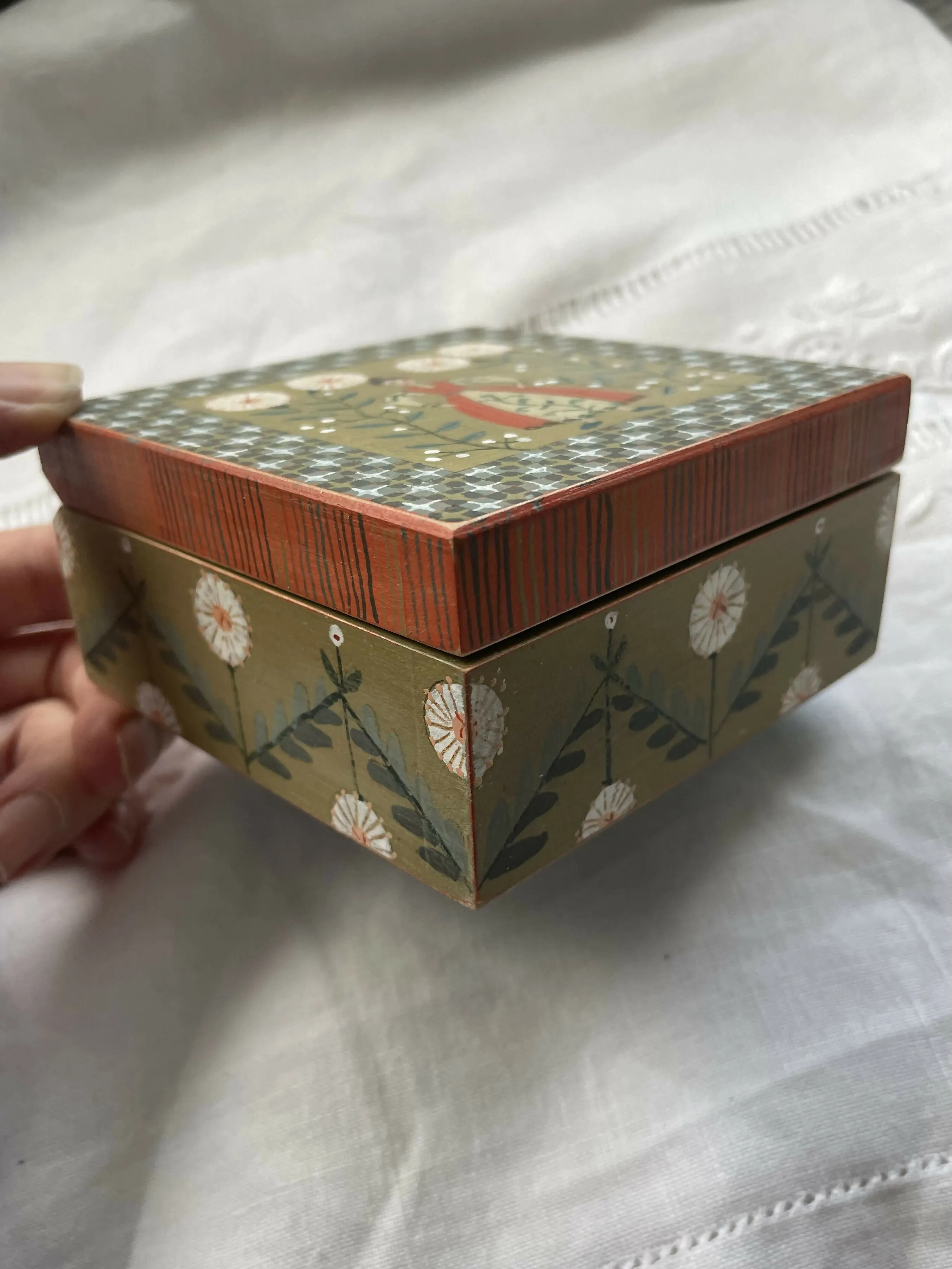 Folk Girl Box - Hand Painted