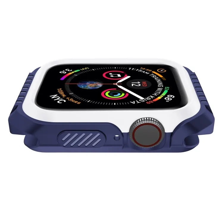 For Apple Watch Series 6 & SE & 5 & 4 44mm Shockproof Two Color Protective Case(Blue White)