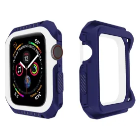 For Apple Watch Series 6 & SE & 5 & 4 44mm Shockproof Two Color Protective Case(Blue White)