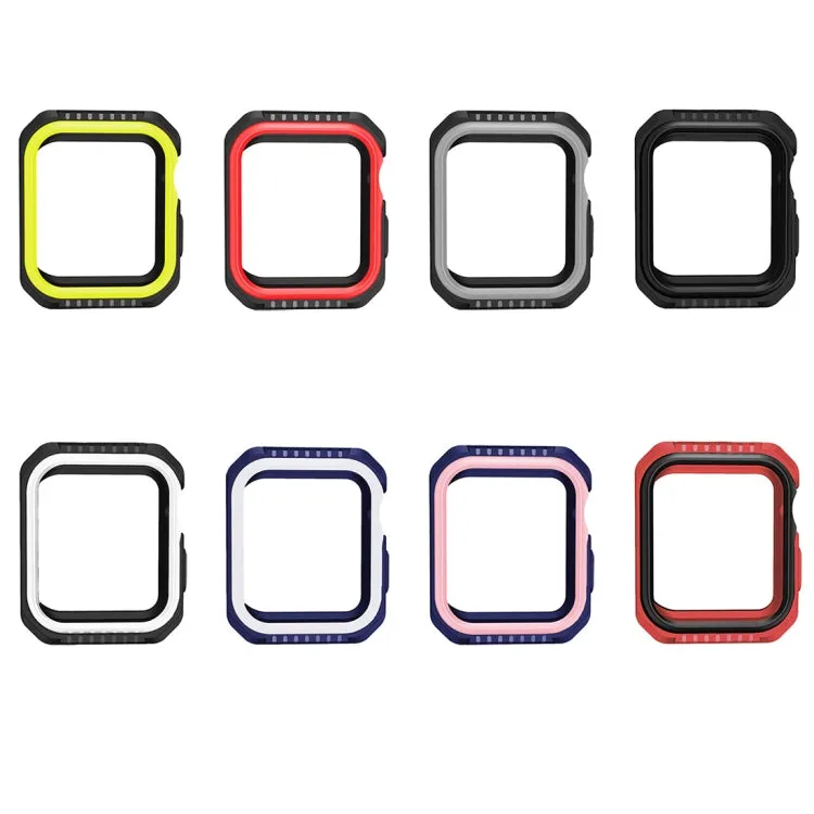 For Apple Watch Series 6 & SE & 5 & 4 44mm Shockproof Two Color Protective Case(Blue White)