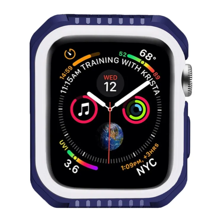 For Apple Watch Series 6 & SE & 5 & 4 44mm Shockproof Two Color Protective Case(Blue White)