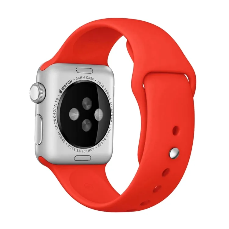 For Apple Watch Ultra 49mm & Watch Ultra 2 49mm / Series 9&8&7 45mm / SE 3&SE 2&6&SE&5&4 44mm / 3&2&1 42mm 3 in 1 Rubber Watch Band with Pin Buckle(Red)