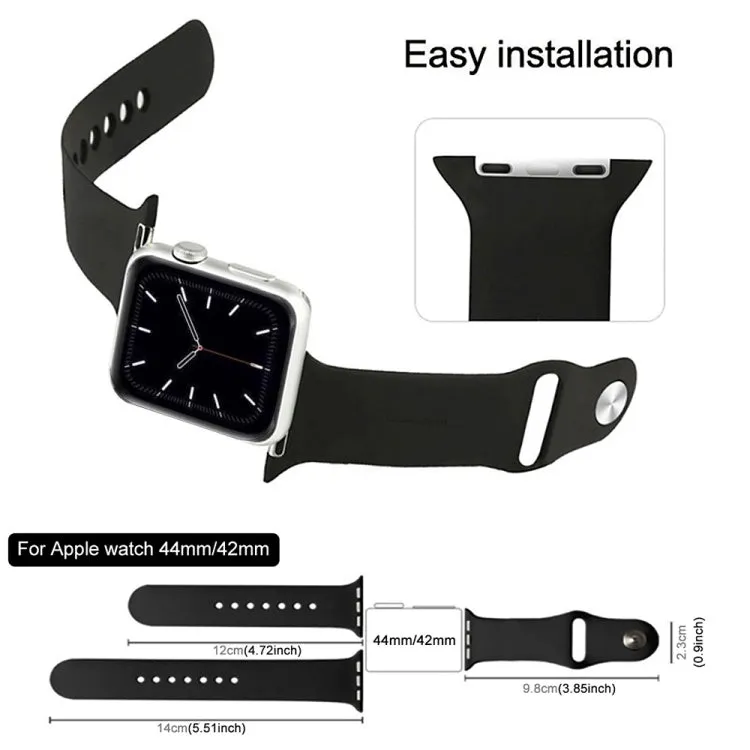 For Apple Watch Ultra 49mm & Watch Ultra 2 49mm / Series 9&8&7 45mm / SE 3&SE 2&6&SE&5&4 44mm / 3&2&1 42mm 3 in 1 Rubber Watch Band with Pin Buckle(Red)