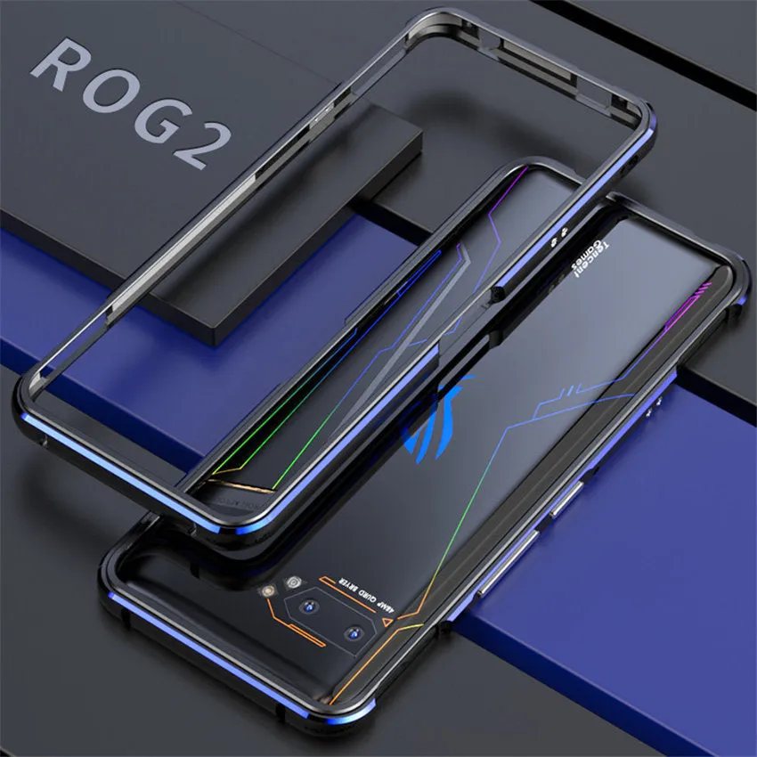 For ASUS ROG 2 ROG2 Case Metal Frame Double Color Aluminum Bumper Protect Cover for ASUS ROG Phone II Case