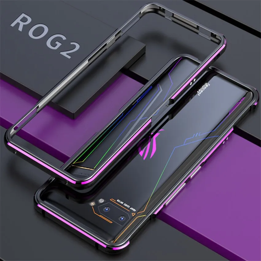 For ASUS ROG 2 ROG2 Case Metal Frame Double Color Aluminum Bumper Protect Cover for ASUS ROG Phone II Case