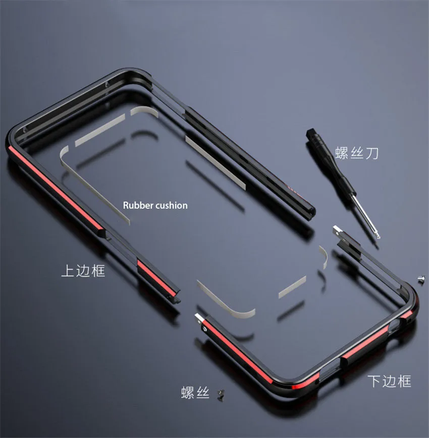 For ASUS ROG 2 ROG2 Case Metal Frame Double Color Aluminum Bumper Protect Cover for ASUS ROG Phone II Case